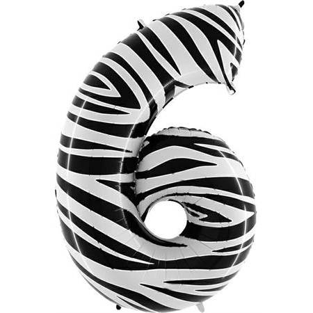 Felfújható lufi 6-os zebra 102cm extra nagy lufi