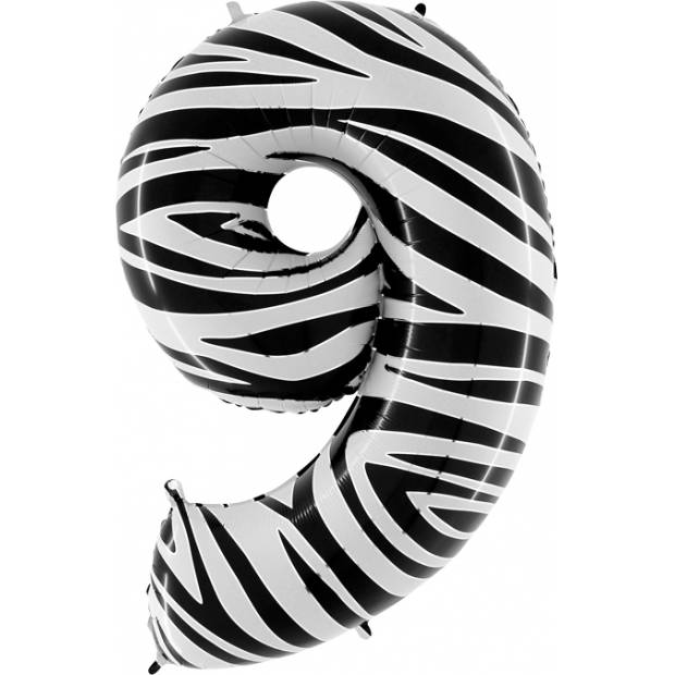 Felfújható lufi 9-es zebra 102cm extra nagy lufi