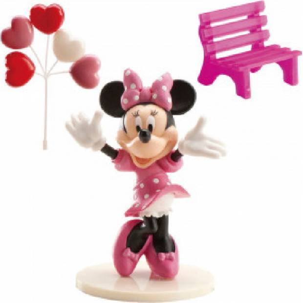 Minnie léggömbök és pad torta figura