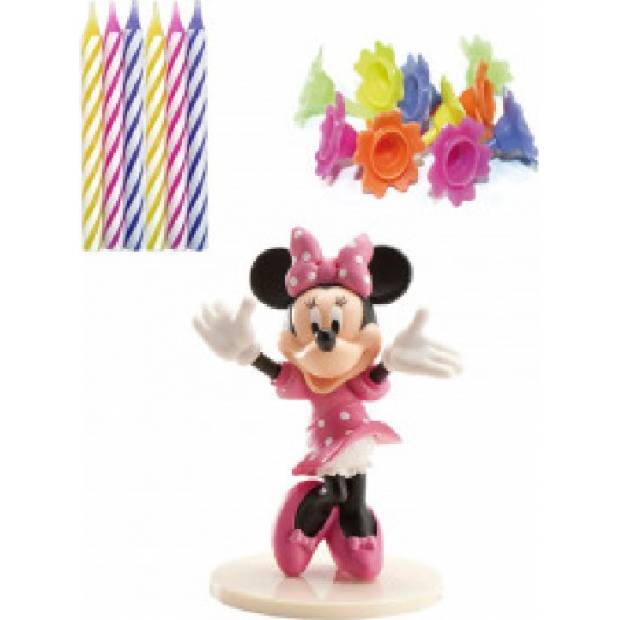 Minnie torta figura és gyertyák