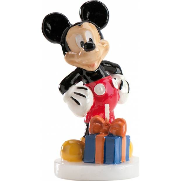 Gyertya - torta figura Mickey 8cm ajándékkal