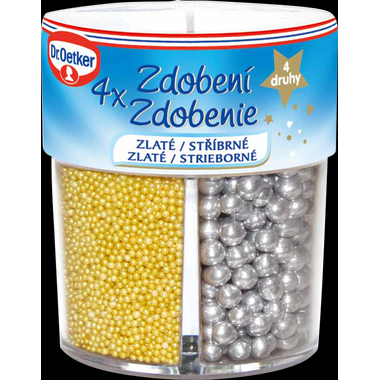 Dr. Oetker Decoration 4 féle arany/ezüst (81 g) DO0042 dortis