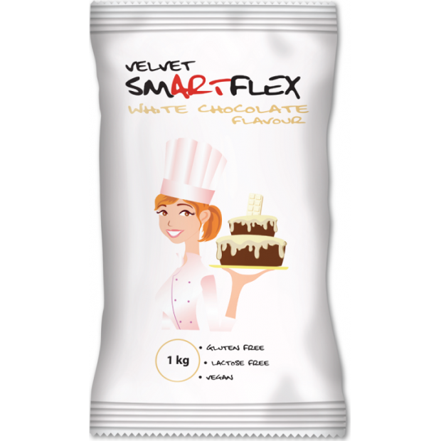 Smartflex Velvet Fehér csokoládé 1 kg zsákban (tortabevonó és modellező keverék) 0114 dortis