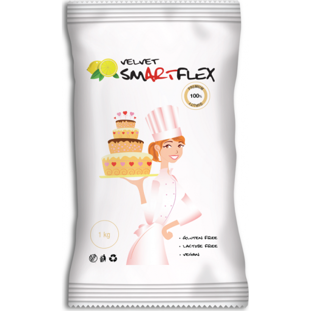 Smartflex Velvet Citron 1 kg zsákos kiszerelésben (tortabevonó és modellező keverék) 0145 dortis