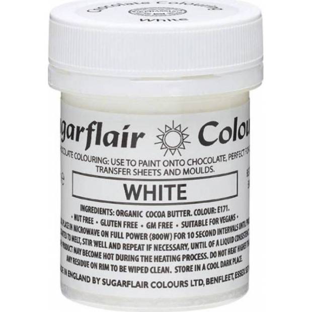 Kakaóvaj csokoládé színező Sugarflair White (35 g) C313 dortis