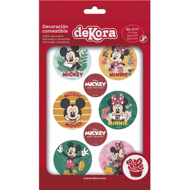 Ehető papír cupcake dekoráció Mickey és Minnie 5,8cm 6db 6db