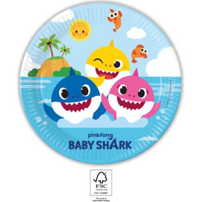 Papír party tányér 23cm Baby Shark