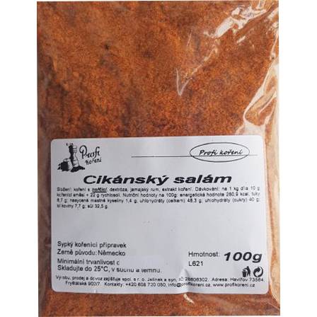 Cigányszalámi (100g) fűszerek