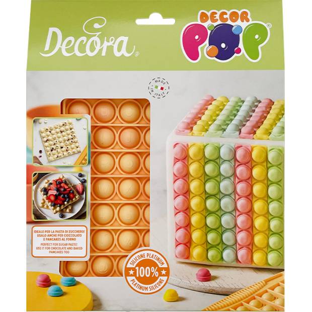 POPIT DecorPop négyzet alakú szilikon forma POPIT DecorPop négyzet alakú