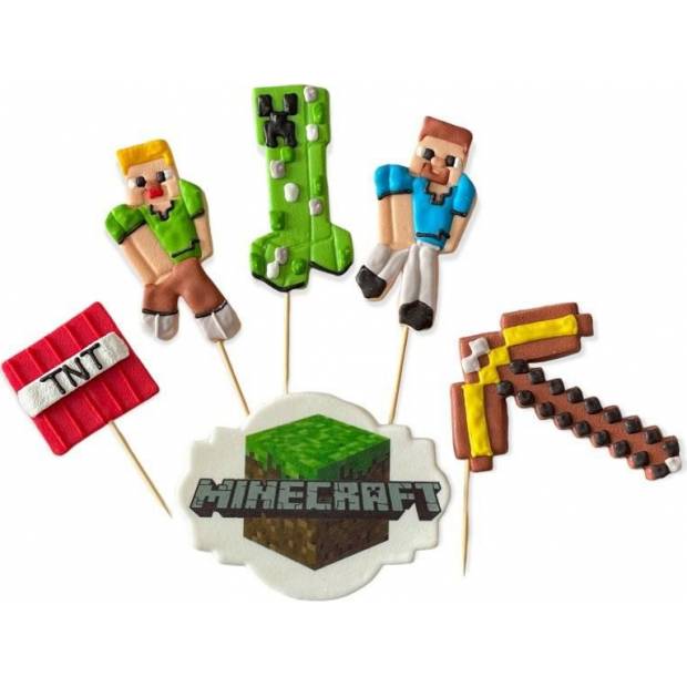 Cukorfigura Minecraft torta tetejére