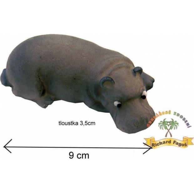 Víziló tortafigura 9cm kókuszos műanyagból