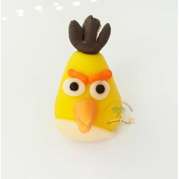 Angry Birds Chuck 4cm-es tortafigura kókuszdióból