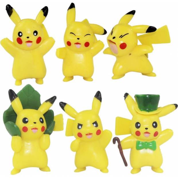 Pokémon torta figurák 6db Pikachu 4cm