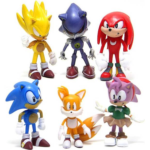 Torta figurák 6db Sonic the Hedgehog 6cm