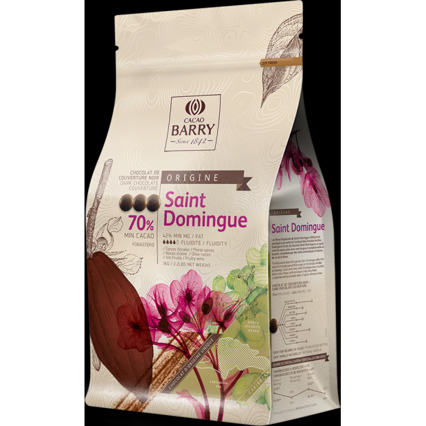 Kakaó Barry Origin csokoládé SAINT DOMINGUE sötét 75% 1kg - Callebaut