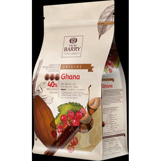 Kakaó Barry Origin Ghánai tejcsokoládé 40% 1kg - Callebaut