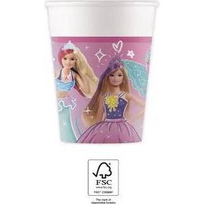 Papír barbie poharak 200ml, 8db