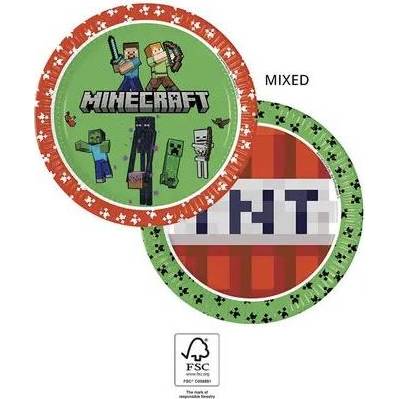 Papírtányérok minecraft 23cm, 8db