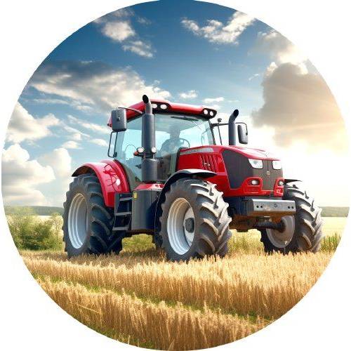 Ehető papír piros traktor 19,5cm