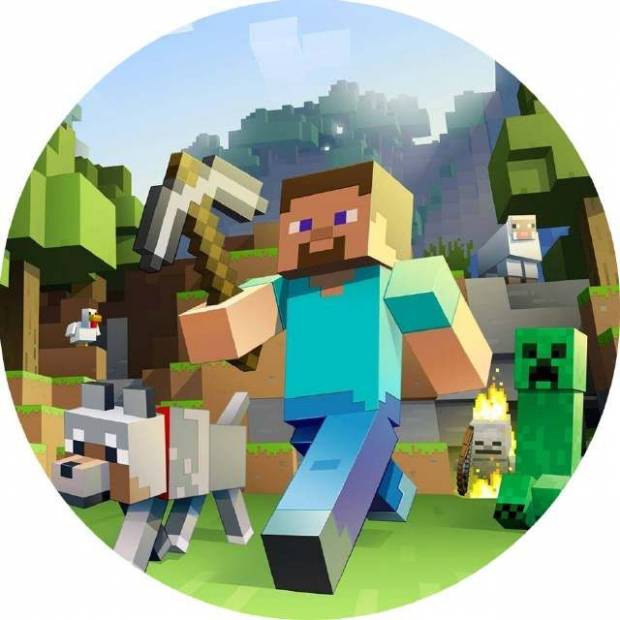 Minecraft Steve ehető papír 19,5cm