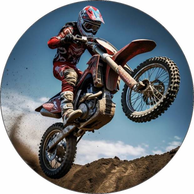 Ehető papír motoros motocross ugrásnál 19,5cm