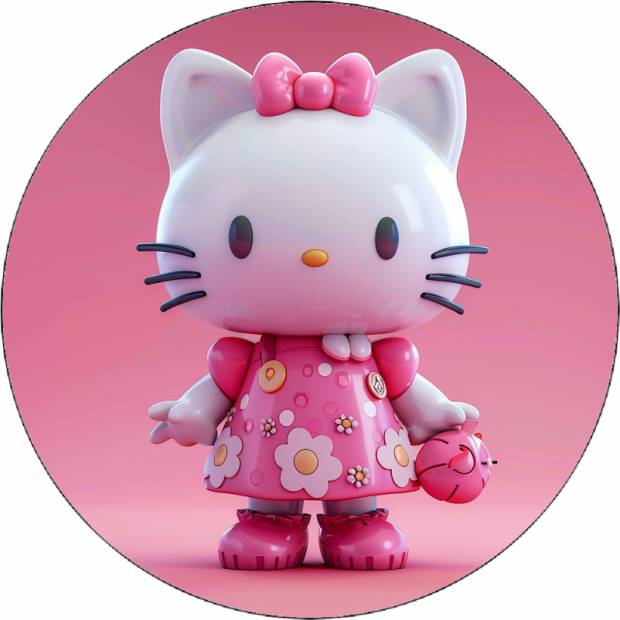 Hello Kitty rózsaszín ruhában 19,5 cm