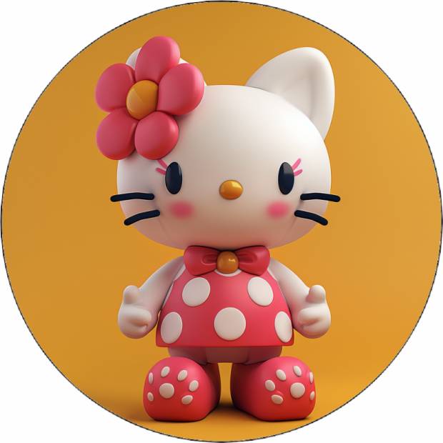 Hello Kitty ehető papír virággal 19,5 cm