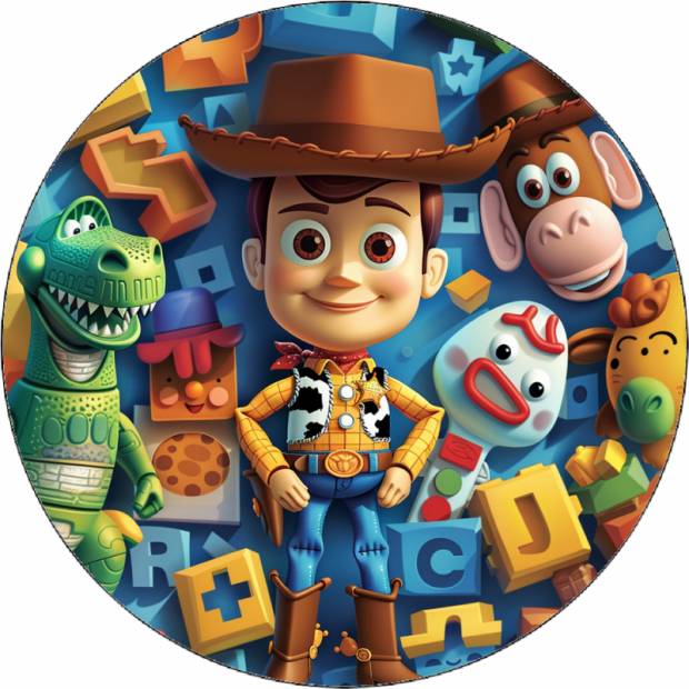 Ehető papír Toy story Woody és játékai 19,5 cm