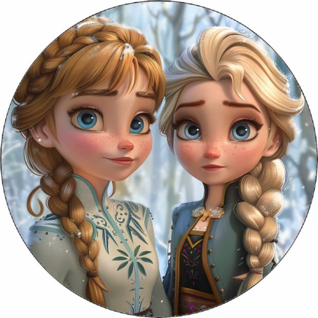 Ehető papír Anna és Elsa-02 19,5 cm