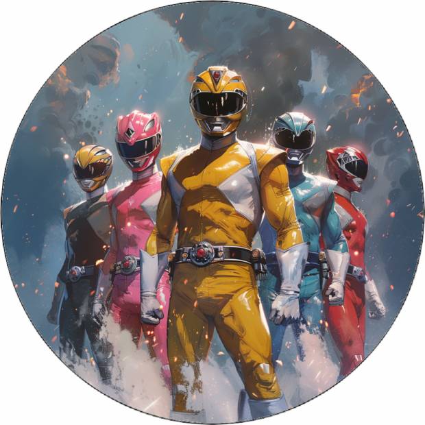 Ehető papír Power Rangers együtt 19,5 cm