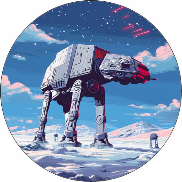 Ehető papír Star Wars AT-AT Walker könnyű háttér 19,5 cm