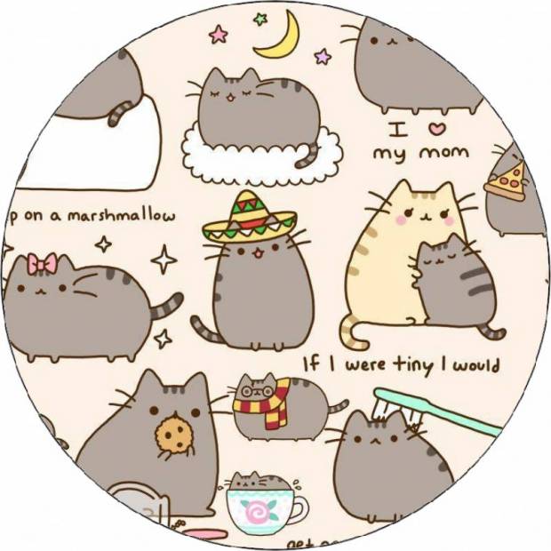 Ehető papír Pusheen tapéta 19,5 cm