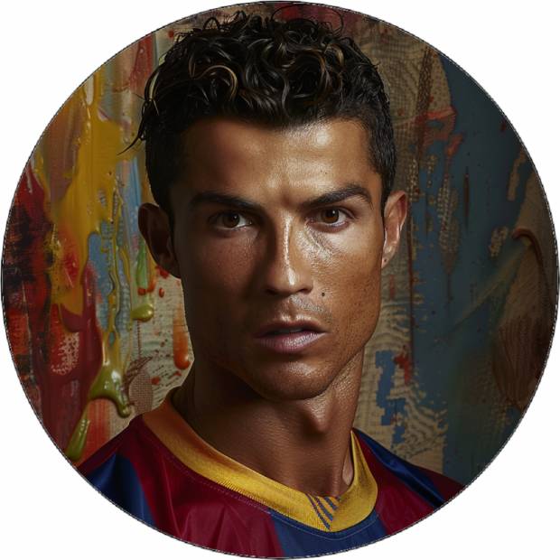 Ehető papír Cristiano Ronaldo a Barcelona mezében 19,5 cm