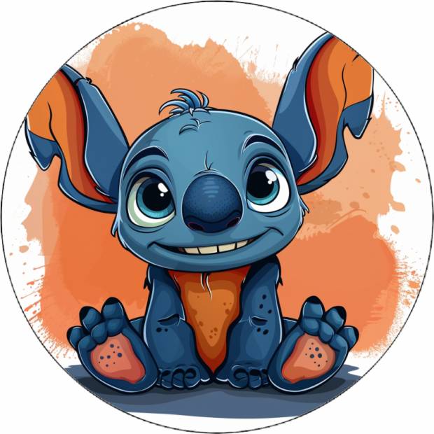 Ehető papír Stitch fehér háttérrel 19,5 cm