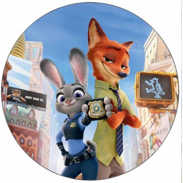 Ehető papír Judy és Nick a Zootropolisból 19,5 cm