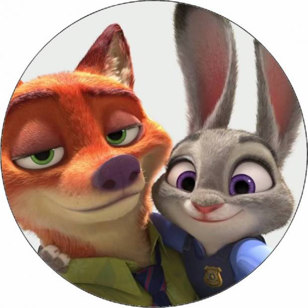 Ehető papír Judy és Nick szelfi 19,5 cm