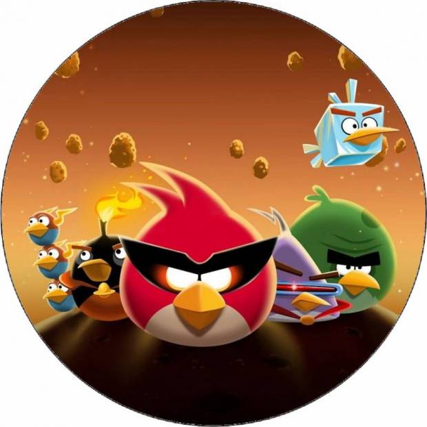 Ehető papír Angry birds világegyetem 19,5 cm