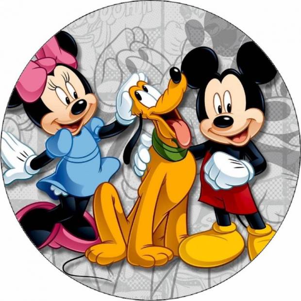 Ehető papír Mickey, Minnie és Pluto 19,5 cm