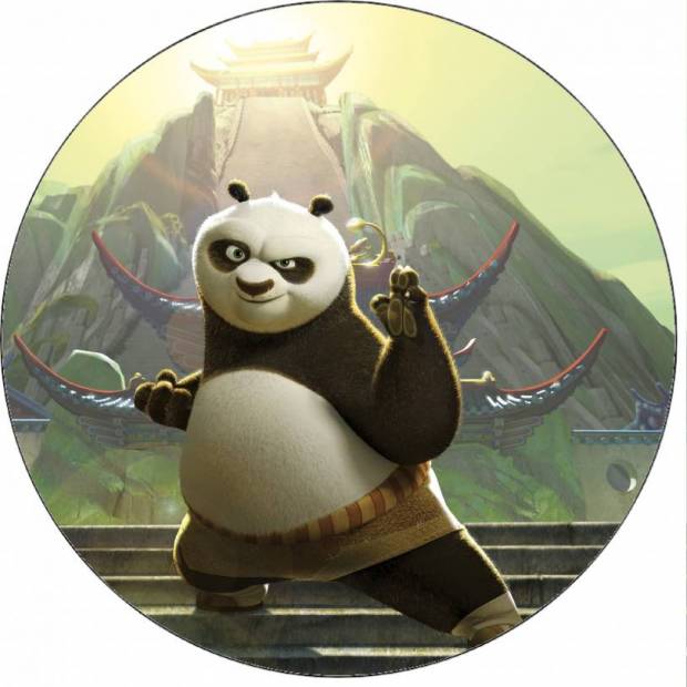 Ehető papír Kung Fu Panda Po edzés közben 19,5 cm