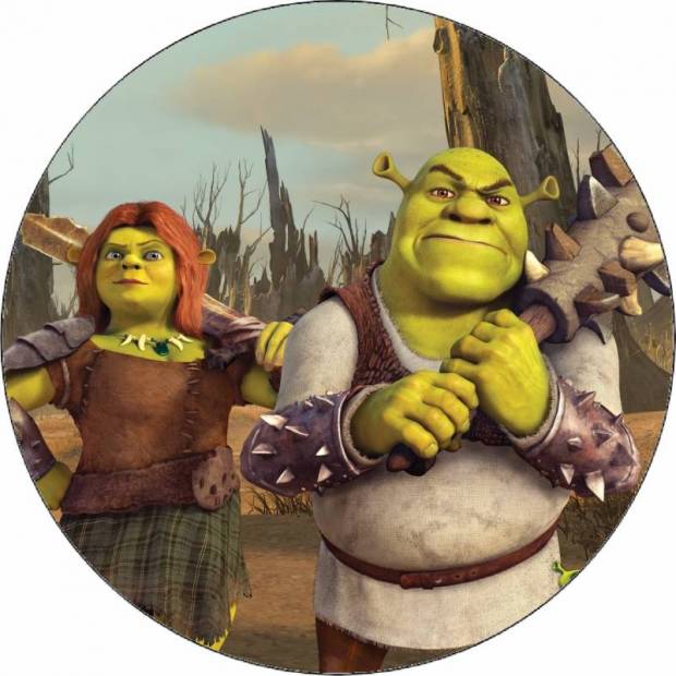 Ehető papír Shrek és Fiona 19,5 cm