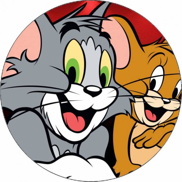 Ehető papír Tom és Jerry sötét háttéren 19,5 cm