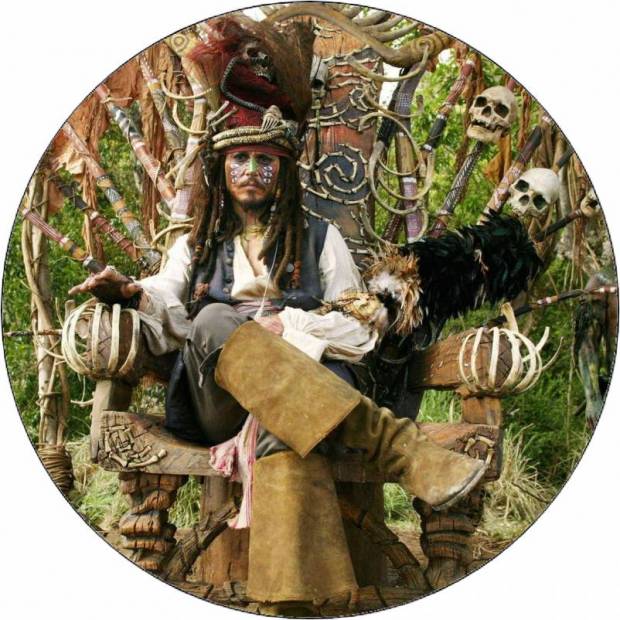 Ehető papír Jack Sparrow mint sámán 19,5 cm