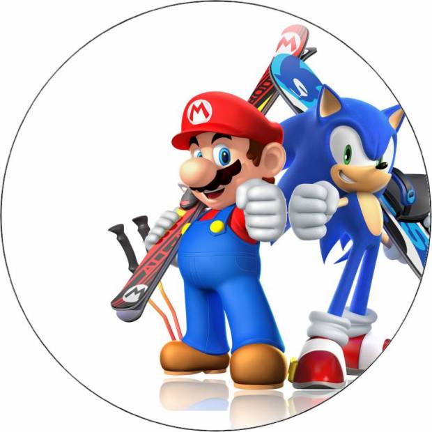 Ehető papír Sonic és Super Mario 19,5 cm