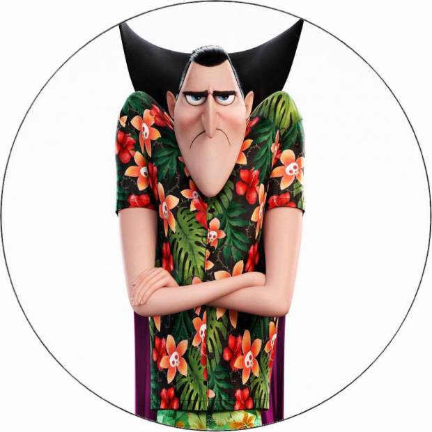 Ehető papír Hotel Transylvania Drakula nyári pólóban 19,5 cm