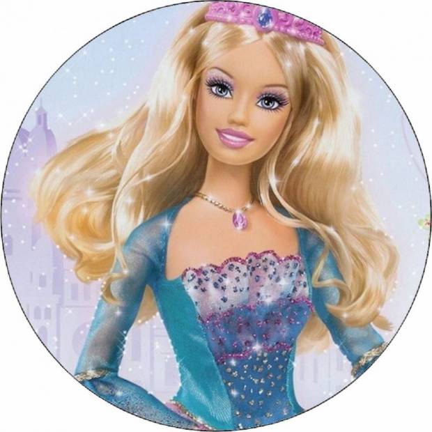 Ehető papír Barbie hercegnő 19,5 cm