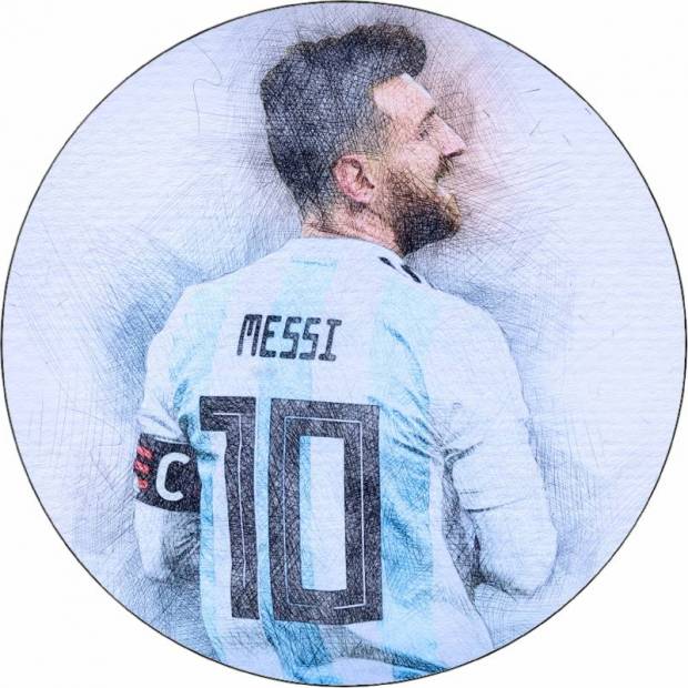 Ehető papír Lionel Messi portré 19,5 cm