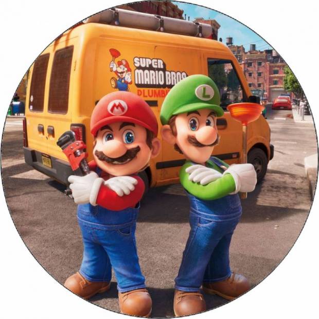 Ehető papír Super Mario és Luigi 19,5 cm