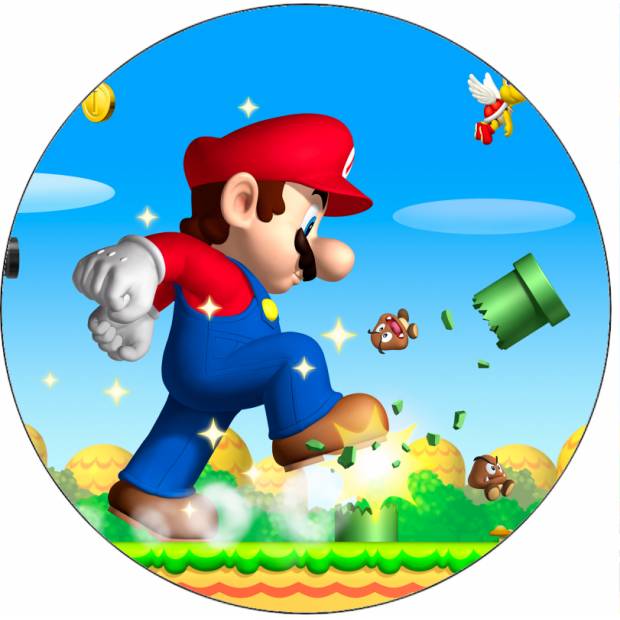 Ehető papír Super Mario akcióban 19,5 cm