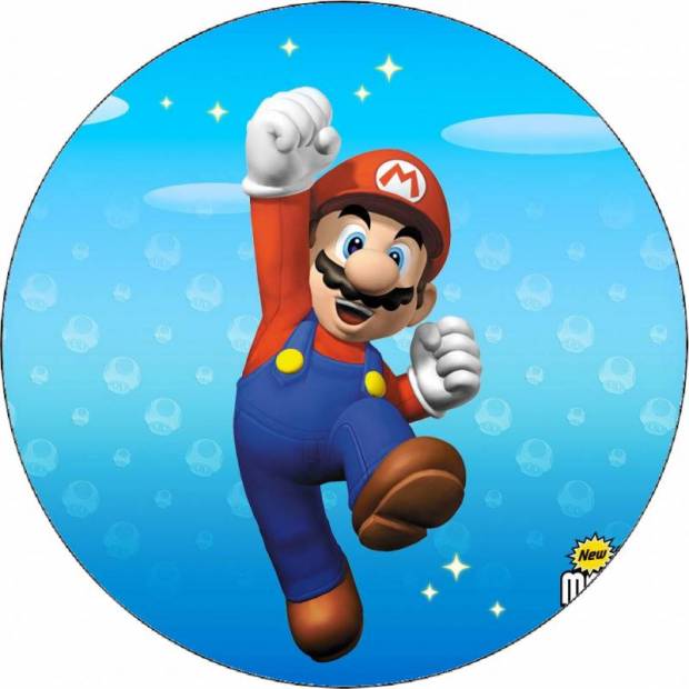 Ehető papír Super Mario éljenző 19,5 cm