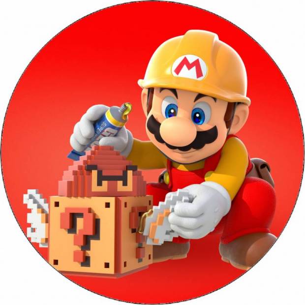 Ehető papír Super Mario és háza 19,5 cm